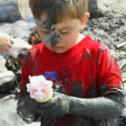 Child playing on the beach