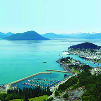 Aerial view of Wrangell, Alaska