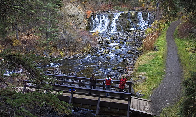 people on a bridge