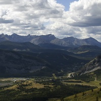 View of Turtle Mountain in the Crowsnest Pass, Alberta