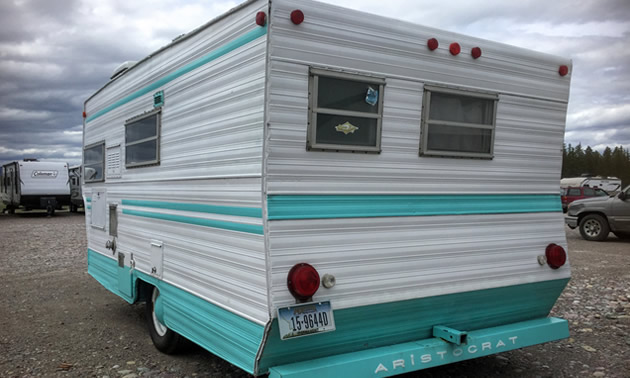 Rear view of Aristocrat trailer. 