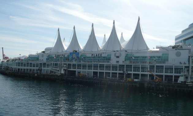 The distinctive sails of Canada Place, which houses the Vancouver Convention Centre and the Pan Pacific Hotel Vancouver, make it easy to spot.
