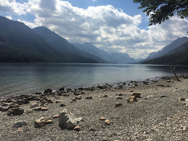 A view of Waterton Lake, looking south. 