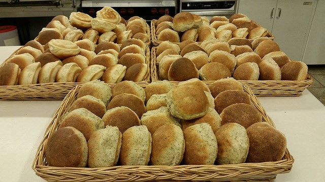 Fresh buns just out of the oven.