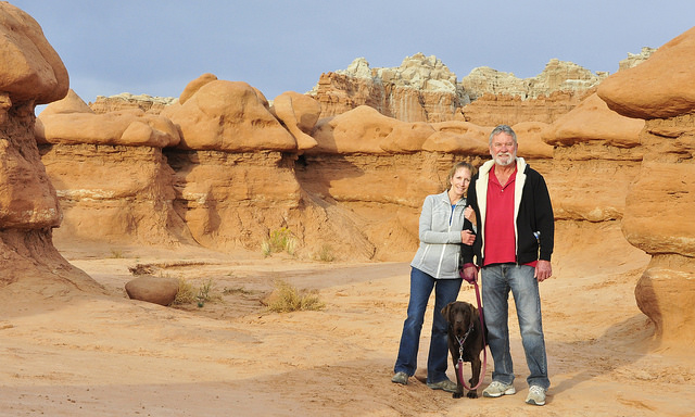 Wendy and Ron overlooking Goblin Valley in Utah.