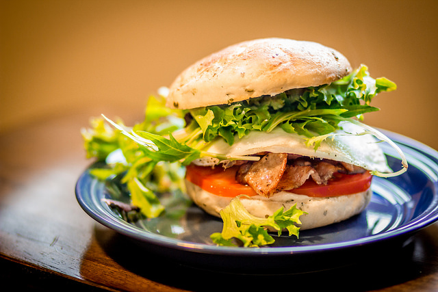 A sandwich from Maria Aryan's food truck, the Fork.