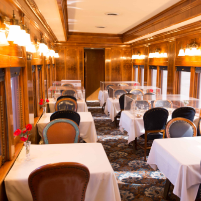 The Argyle dining car is one of the standouts among the collection of train cars at the Museum of Rail Travel. 