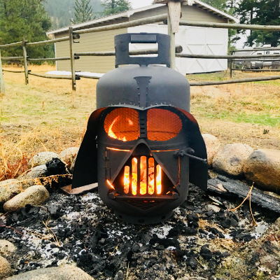 Darth Vader helmet firepit