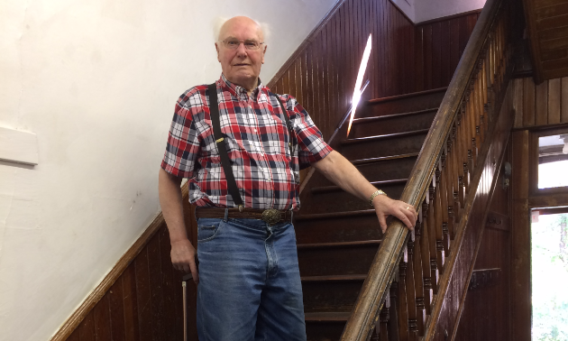 Jacob retraced his steps from childhood while walking the same stairs he had in his youth at Rosthern Junior College.