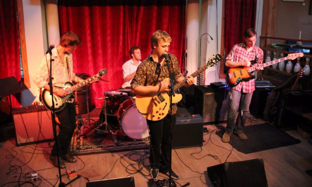 Lucy and the Lucky Four perform at Lorenzo’s Cafe north of Vernon in Enderby, B.C. 