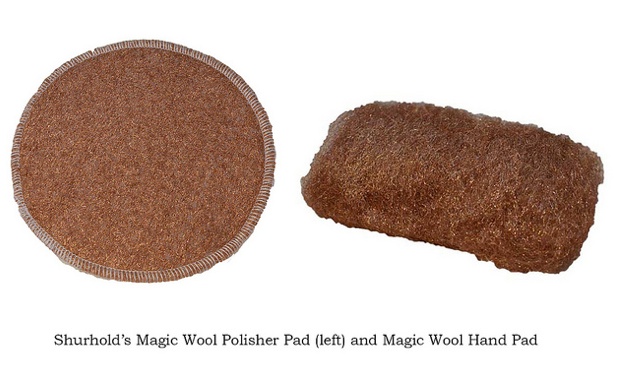 Shurhold's Magic Wool polisher pad and Magic Wool hand pad.