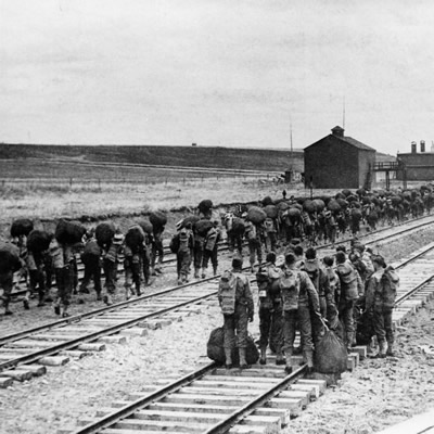 U.S. troops arrive in Dawson Creek, B.C., in March 1942