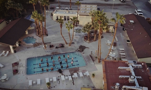Aerial view of pool