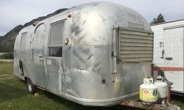 Picture of shiny silver Airstream trailer.