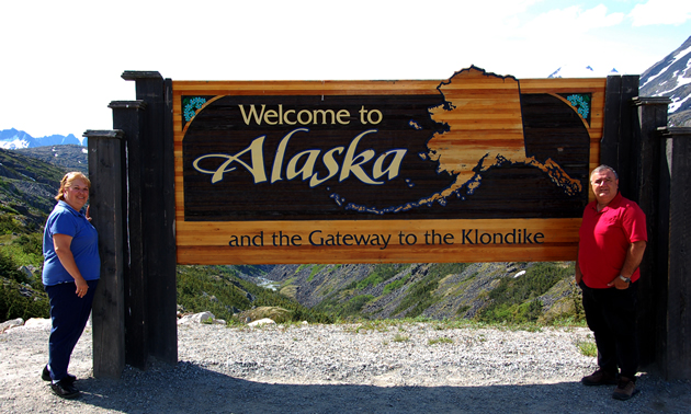 The border to Alaska on their way to Skagway. 
