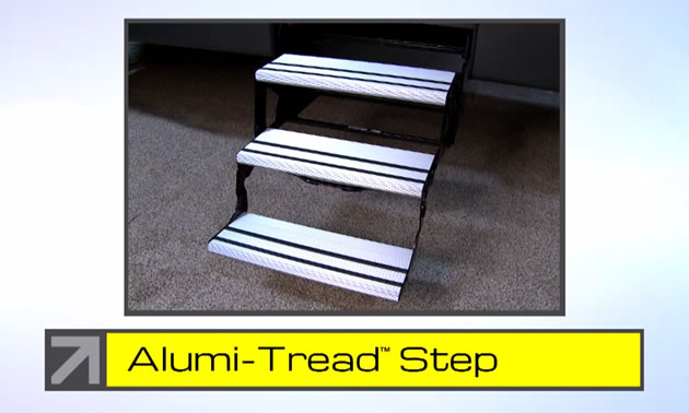 Alumi-tread hybrid RV step