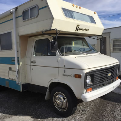 An Aquarius motorhome, spotted in Crowsnest Pass. 