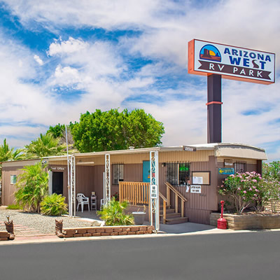 Office at Arizona West RV Park. 