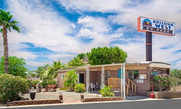 Office at Arizona West RV Park.
