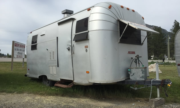 An Avion travel trailer. 