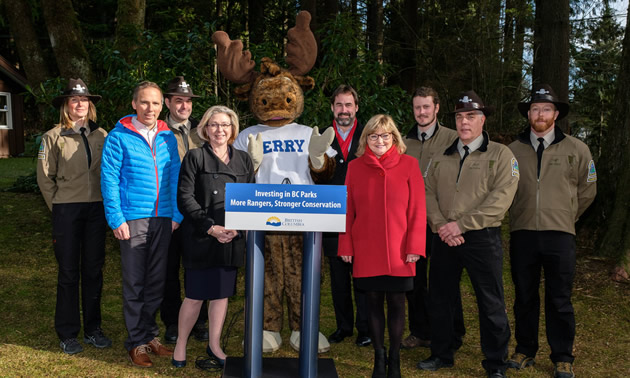 Press conference announcing funding for B.C. Parks. 