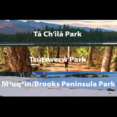 Picture collage showing BC Parks with name changes. 