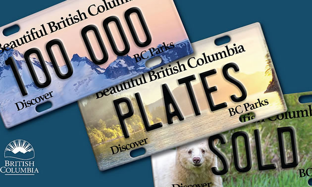 Picture of specialty BC licence plates. 