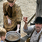 Gold panning demonstration in Barkerville