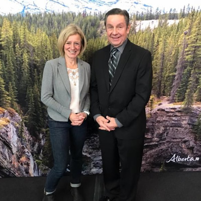 Dan Merkowsky of RVDA of Alberta, Alberta Premier Rachel Notley. 