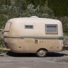 Truck and vintage trailer