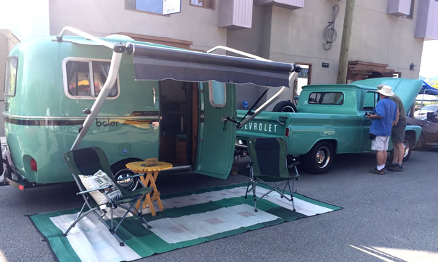 Fully restored 1979 Boler trailer and 1962 Chevy pickup truck