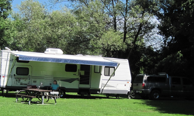 Bud and Rhonda's truck and trailer that has taken them all over Canada and beyond.