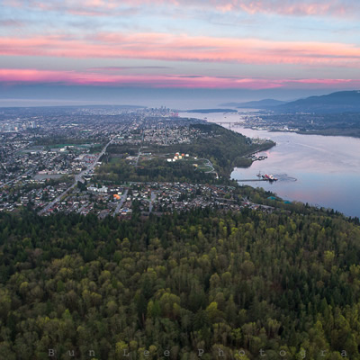 A bird’s-eye-view of the city of Burnaby, B.C.