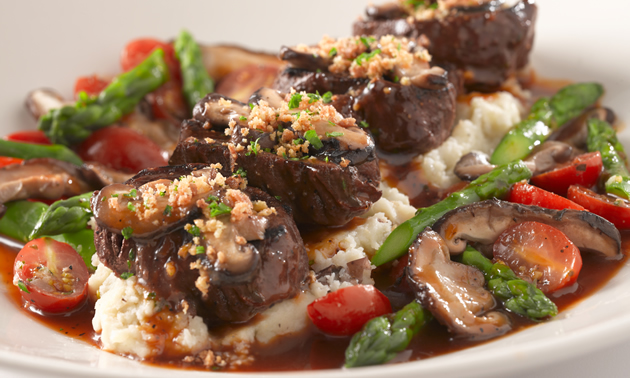 Steak medallions and seasonal veggies at the Cheesecake Factory in Anaheim