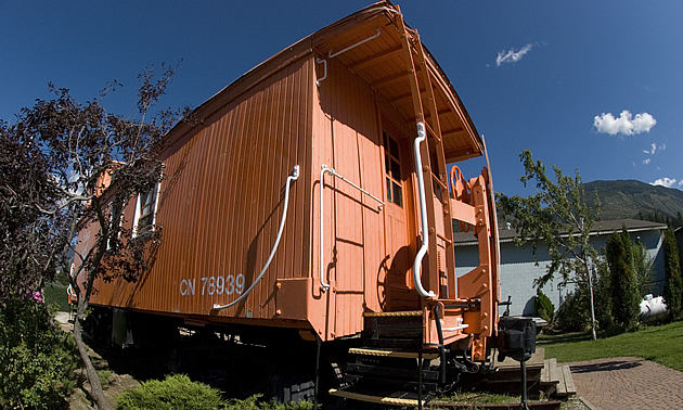 retired vintage caboose