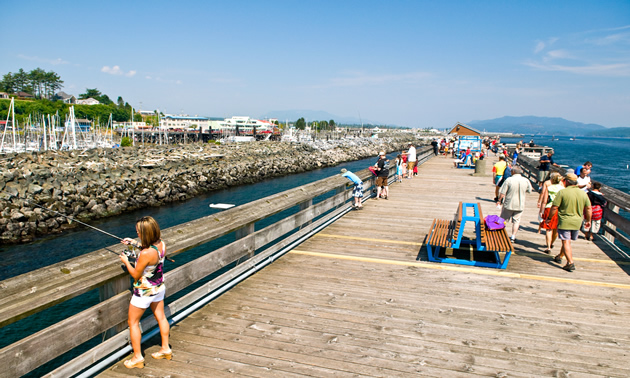 Campbell River's Discovery Fishing Pier located downtown. 