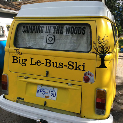Yellow VW van.