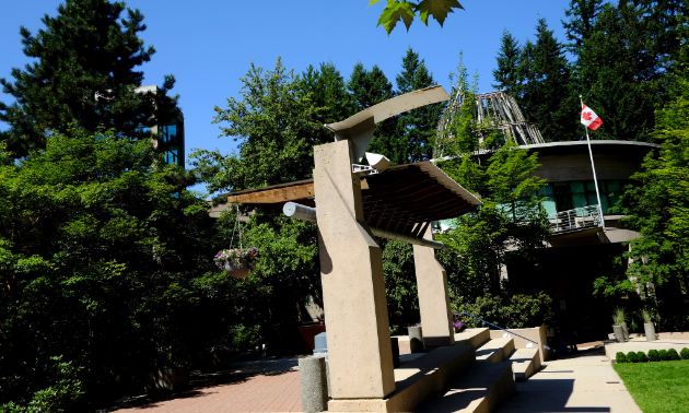 North Vancouver's Capilano University campus features attractive greenery and sculptures.