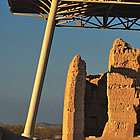 ruins in a desert landscape