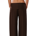 waist-down shot of a woman wearing a casual brown lounge pant