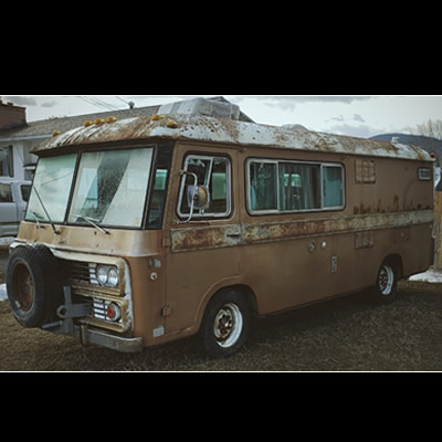 A 1974 Clark Cortez motorhome. 