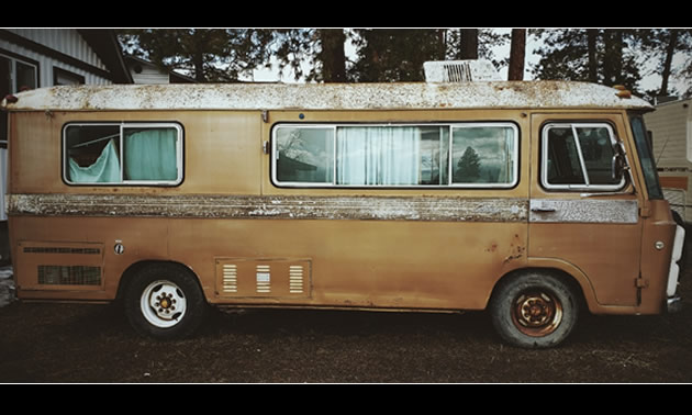 A 1974 Clark Cortez motorhome. 