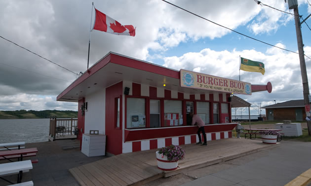 Just up Manitou Beach from Danceland you can order a burger, milkshake and fries.