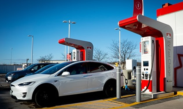 Petro-Canada EV fast charger located in Milton, ON.