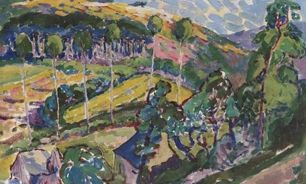 Emily Carr's Le Paysage (Brittany Landscape) painting. 