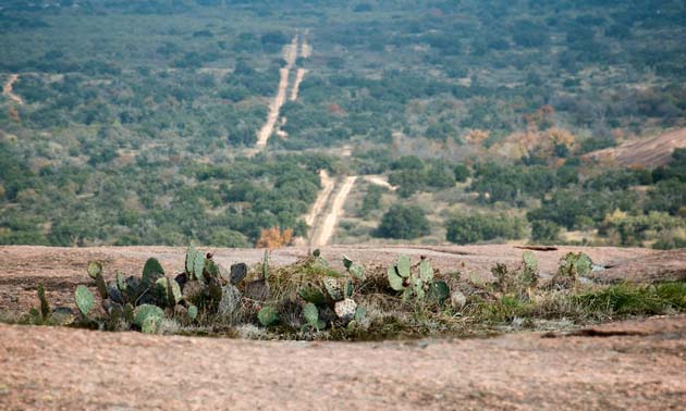 The view from on top of the Summit Trail at Enchanted Rock State Natural Area.