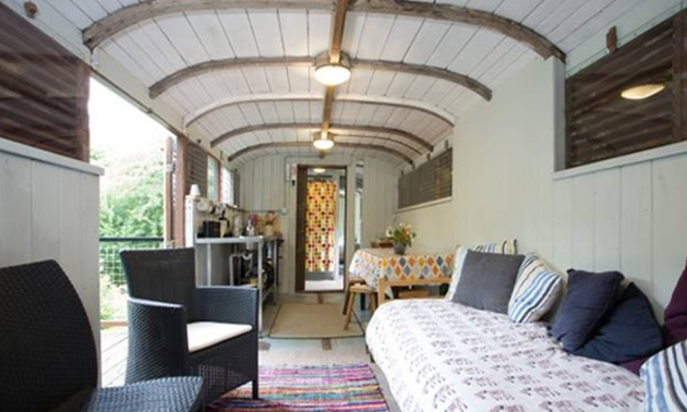 Renovated railway carriage in England