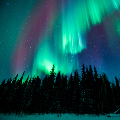 The northern lights over Fairbanks, Alaska.