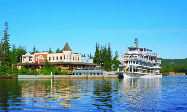 Steamboat Landing and the Riverboat Discovery on the Chena River in Fairbanks, Alaska.