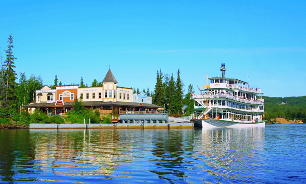 Steamboat Landing and the Riverboat Discovery on the Chena River in Fairbanks, Alaska. 
